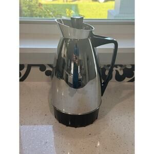 Vintage Mid Century Modern Chrome Thermos Coffee Tea Carafe